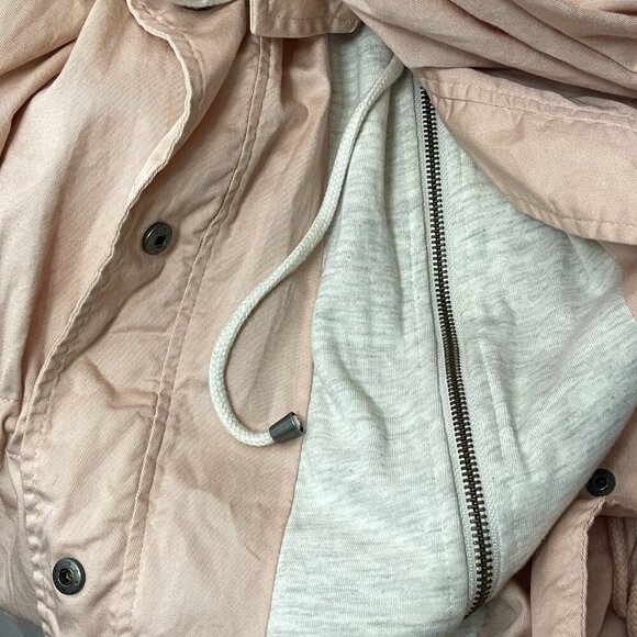 Torrid Jacket Women 0 Peach Gray Hooded Anorak Jacket Lightweight Drawstring - Picture 13 of 13